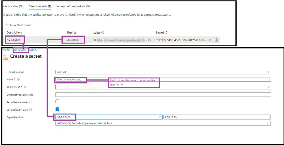 App Secret in Azure Key Vault