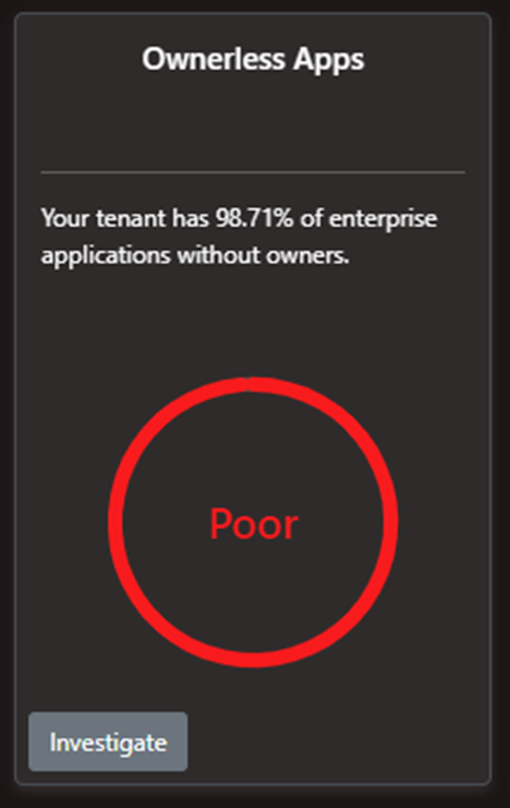 Figure 9 - Applications without Owners report in App Governance Accelerator