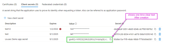 Viewing the Secret of my App Registration in the Microsoft Entra Portal